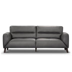 Sonoma 3 Seater Leather Sofa -Gunmetal