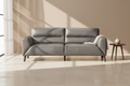Sonoma 3 Seater Leather Sofa -Gunmetal