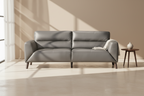 Sonoma 3 Seater Leather Sofa -Gunmetal