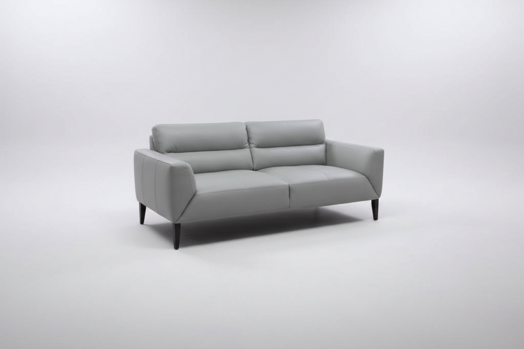 Sonoma 2 Seater Leather Sofa Silver