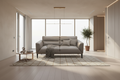 Sonoma 2 Seater Leather Sofa Silver