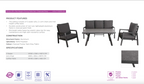 Torrvix Outdoor 4PC Sofa Set-Charcoal /Dark Grey