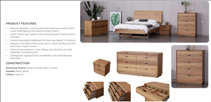 OFFO Galway Marri Timber Queen Bed Natural