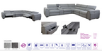 Byrovix Fabric Corner Modular Lounge W/2 END Electric Recliner-451 Light Grey