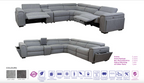 Byrovix Fabric Corner Modular Lounge W/2 END Electric Recliner-Dark Grey