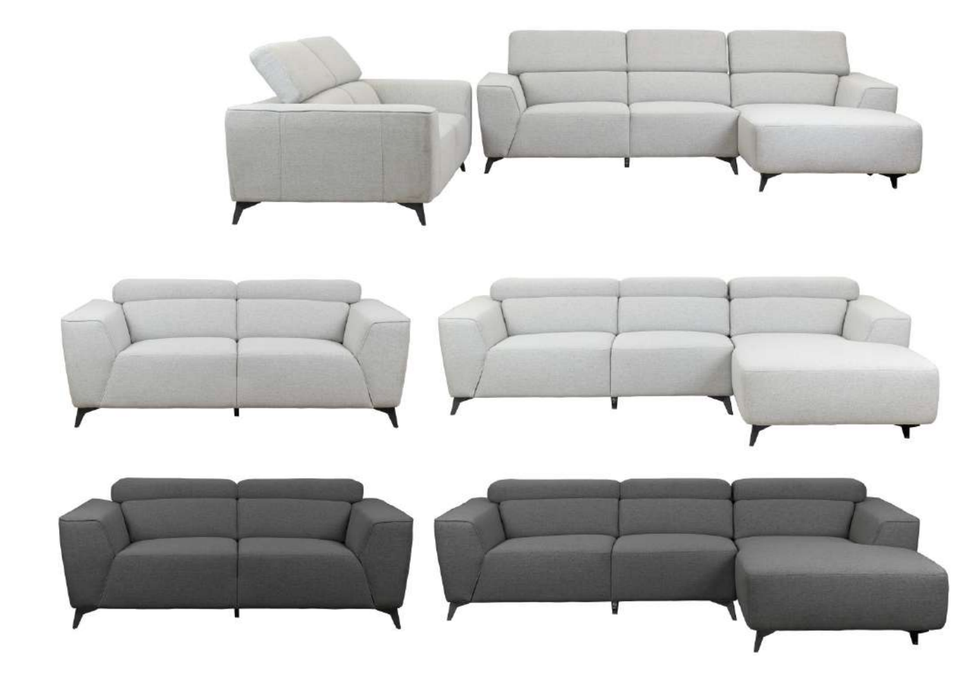 Blake Fabric 2.5 Seater Sofa- Mist Grey