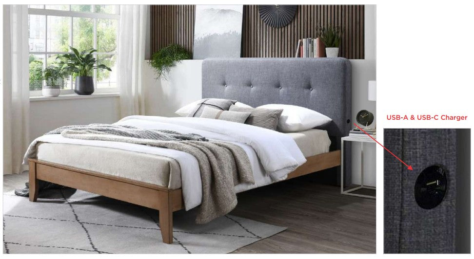 Dallvix Modern with USB Fabric Bed