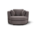 Orlavix Swivel Arm Chair & Ottoman -Dark Grey