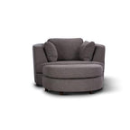 Orlavix Swivel Arm Chair & Ottoman -Dark Grey