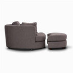 Orlavix Swivel Arm Chair & Ottoman -Dark Grey
