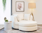 Orlando Swivel Arm Chair & Ottoman -Bouce Snow
