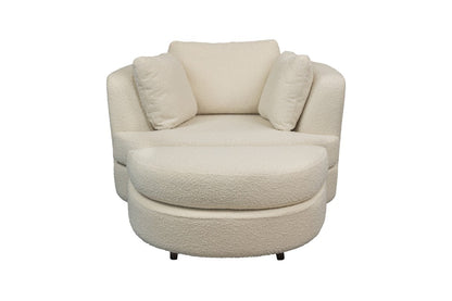 Lando Swivel Arm Chair & Ottoman -Bouce Snow