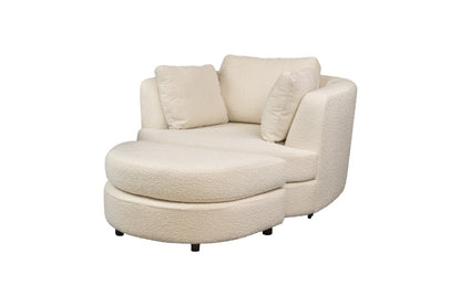 Lando Swivel Arm Chair & Ottoman -Bouce Snow