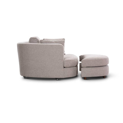 Lando Swivel Arm Chair & Ottoman -Steel