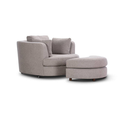 Lando Swivel Arm Chair & Ottoman -Steel