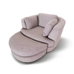 Orlavix Swivel Arm Chair & Ottoman -Steel