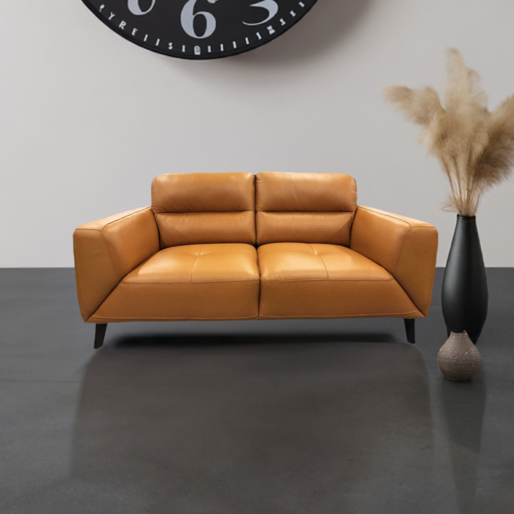 OFFO Sonoma 2 Seater Leather Sofa Tangerine