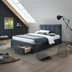 Rhodvix Upholstered Double Bed Storage -Mid Grey