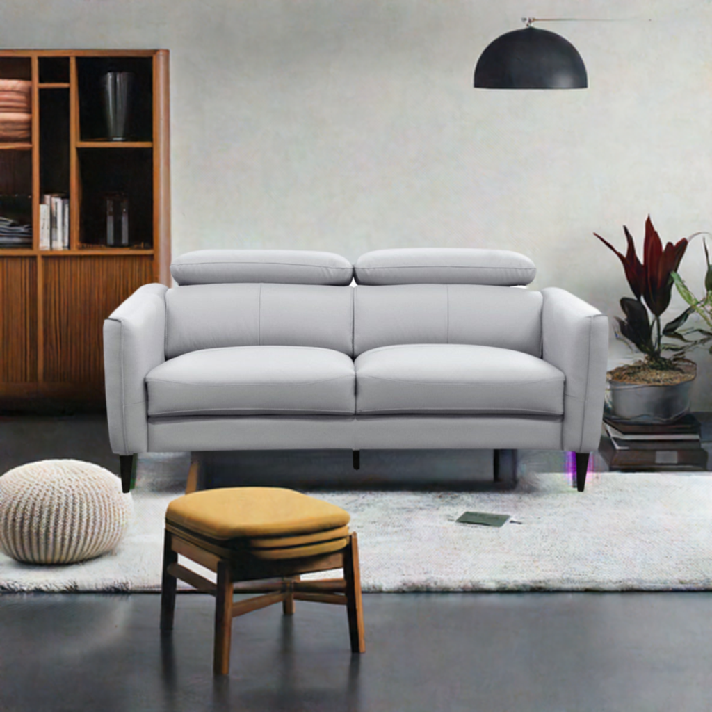 Adison 2 Seater Leather Sofa - White