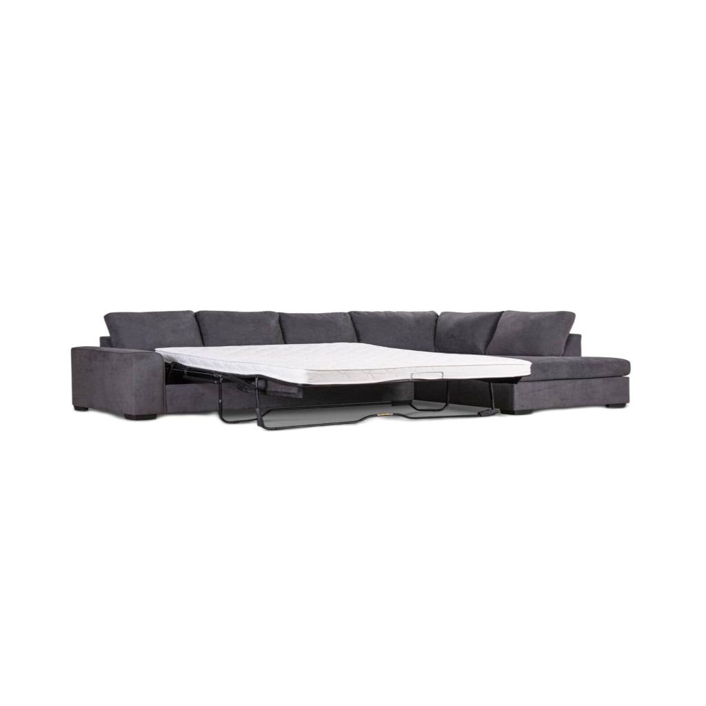 Kristvix Fabric 3 Seater RHF Chaise Sofa -Dark Grey