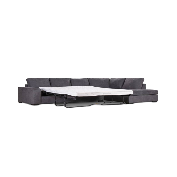 Kristvix Fabric 3 Seater RHF Chaise Sofa -Dark Grey