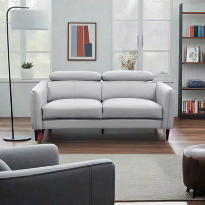 Adison 2 Seater Leather Sofa - White