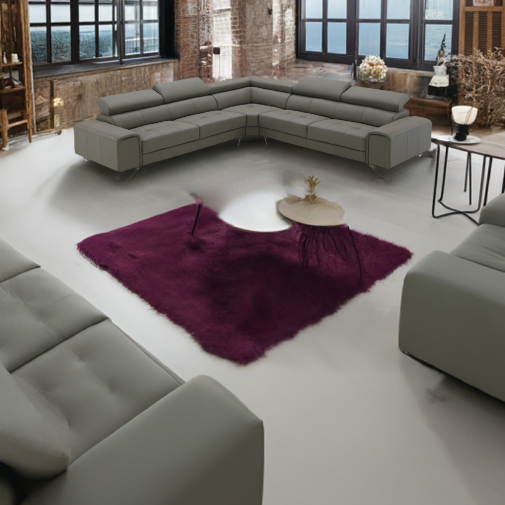 Bellagio Corner Leather Sofa Lounge Sand