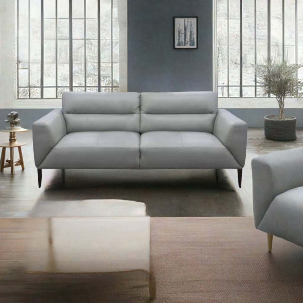 OFFO Sonoma 2 Seater Leather Sofa Silver