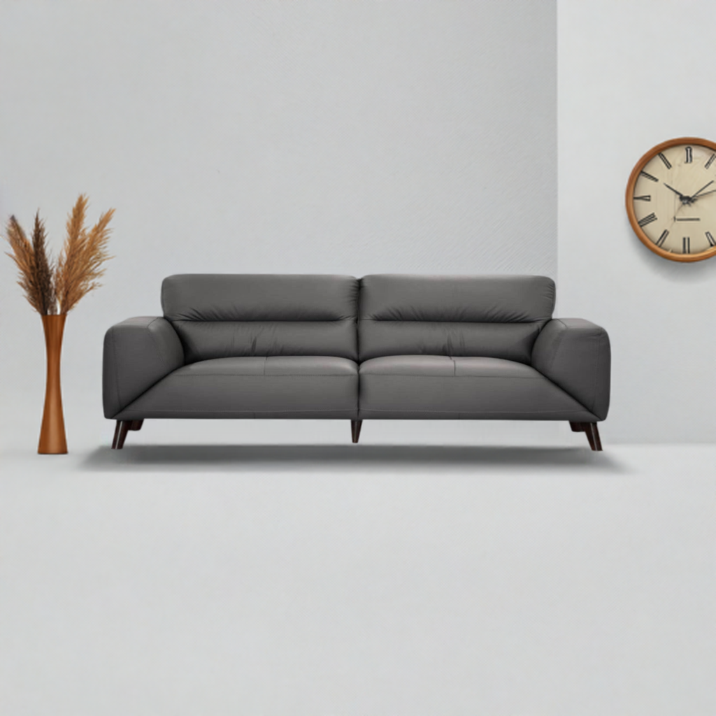 OFFO Sonoma 2 Seater Leather Sofa Gunmetal