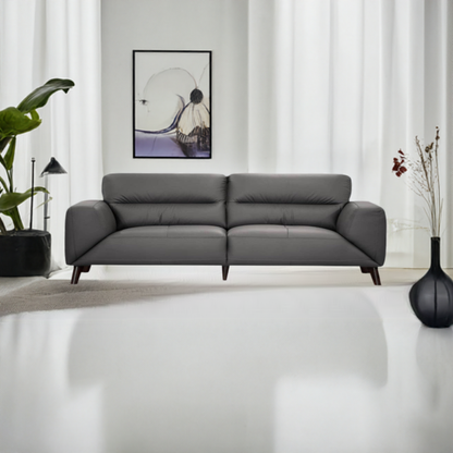 OFFO Sonoma 2 Seater Leather Sofa Gunmetal