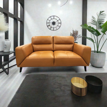 OFFO Sonoma 2 Seater Leather Sofa Tangerine