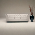 Royal Chesterfield 3 Seater Fabric Sofa- Beige