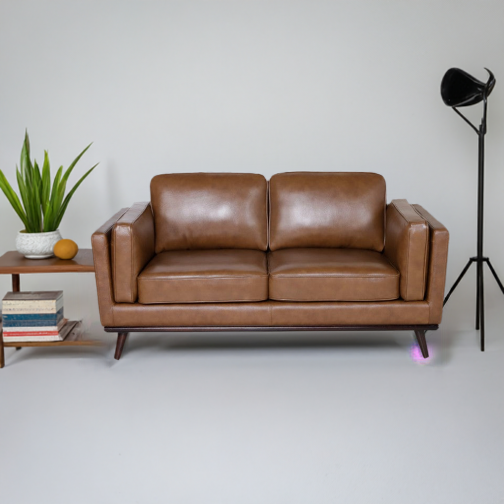 Hugo 2 Seater Leather Sofa - Nature Scotch