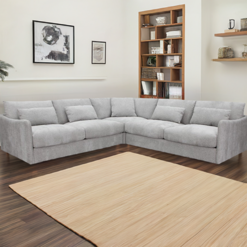 Loft Corner Modular Fabric Sofa-Ice