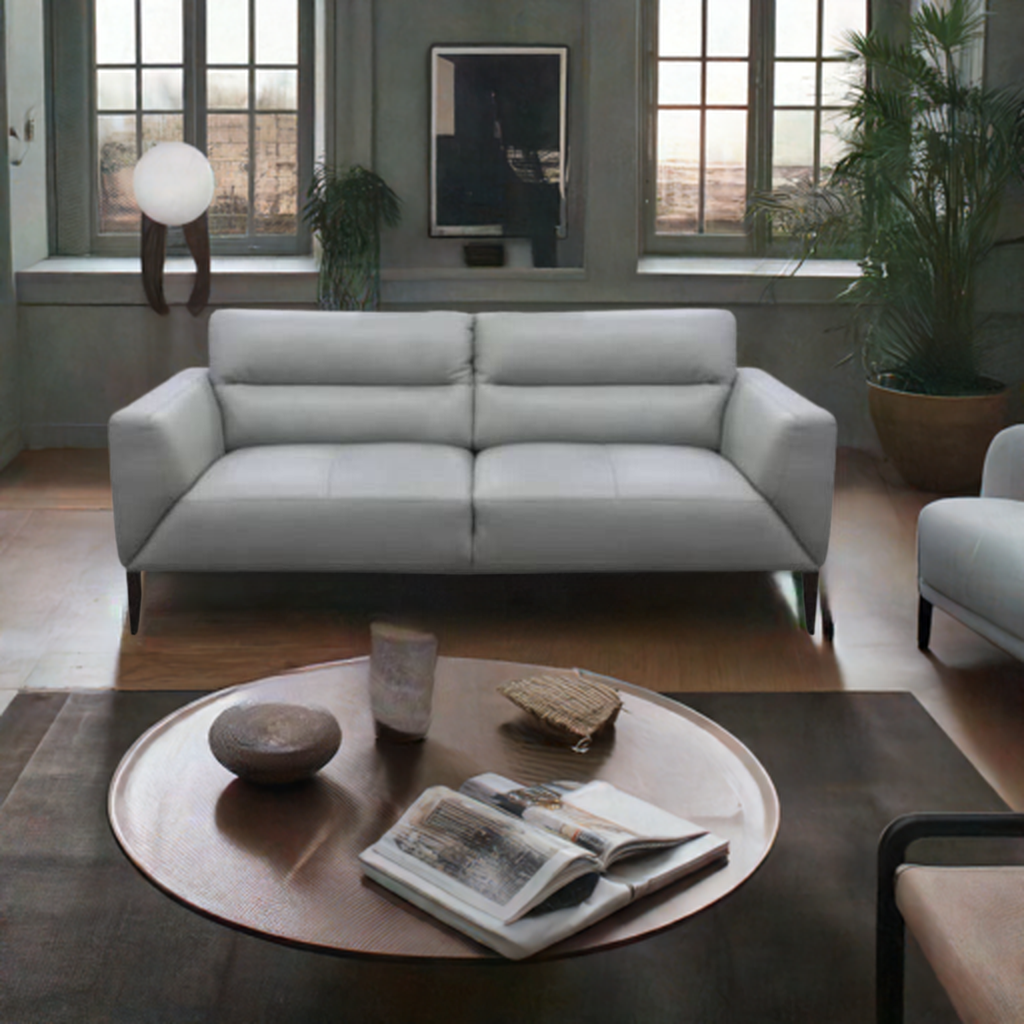 OFFO Sonoma 2 Seater Leather Sofa Silver