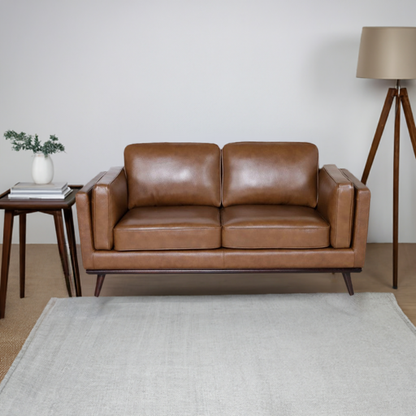 Hugo 2 Seater Leather Sofa - Nature Scotch