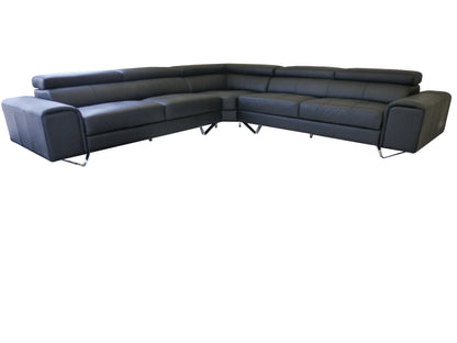 Bellagio Corner Leather Sofa Lounge Black