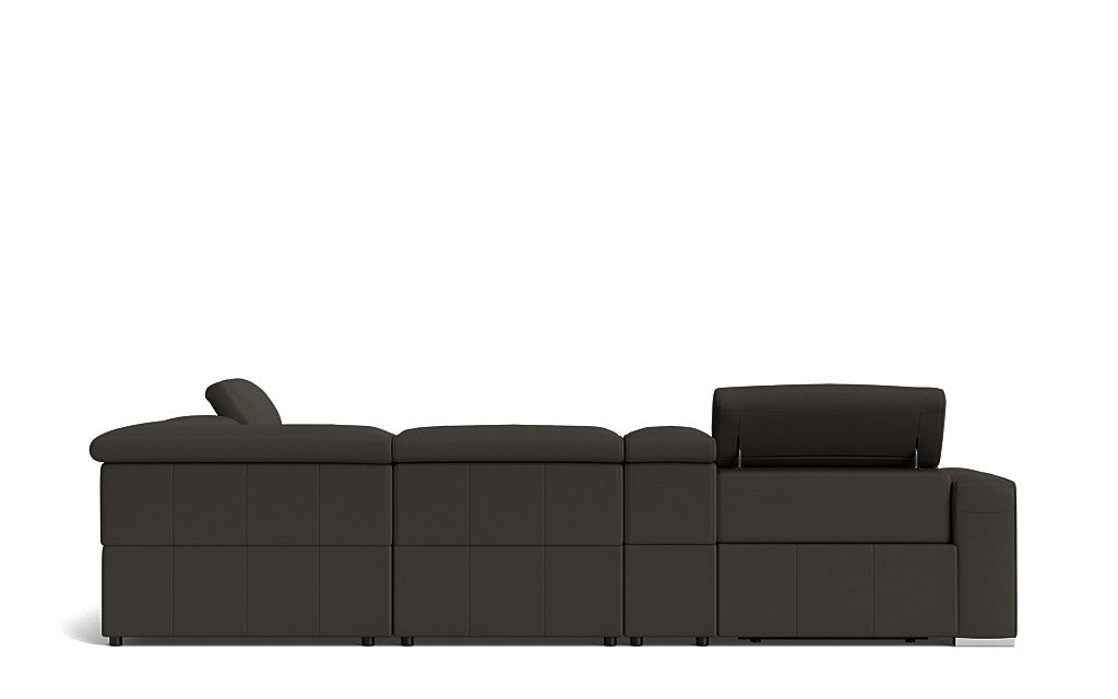 Eve Corner Modular Leather Electric Recliner Lounge Black