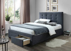 Rhodvix Upholstered Double Bed Storage -Mid Grey