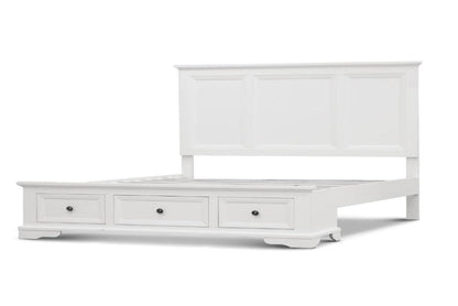 OFFO Sala 3 Drawer Storage Wooden King Bed-White