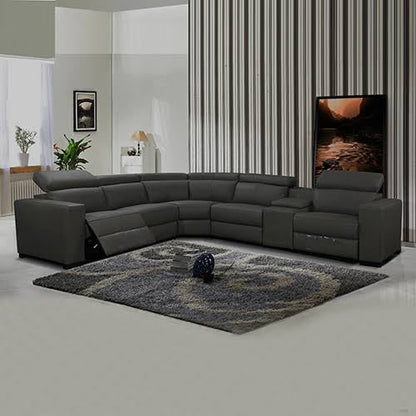 OFFO Tripoli Modular Corner Lounge W/Electric Recliner Storm Grey