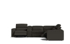 Tripoli Leather Modular Corner Lounge W/Electric Recliner-Black