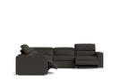 Tripoli Leather Modular Corner Lounge W/Electric Recliner-Black