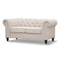 Royal Chesterfield 3 Seater Fabric Sofa- Beige