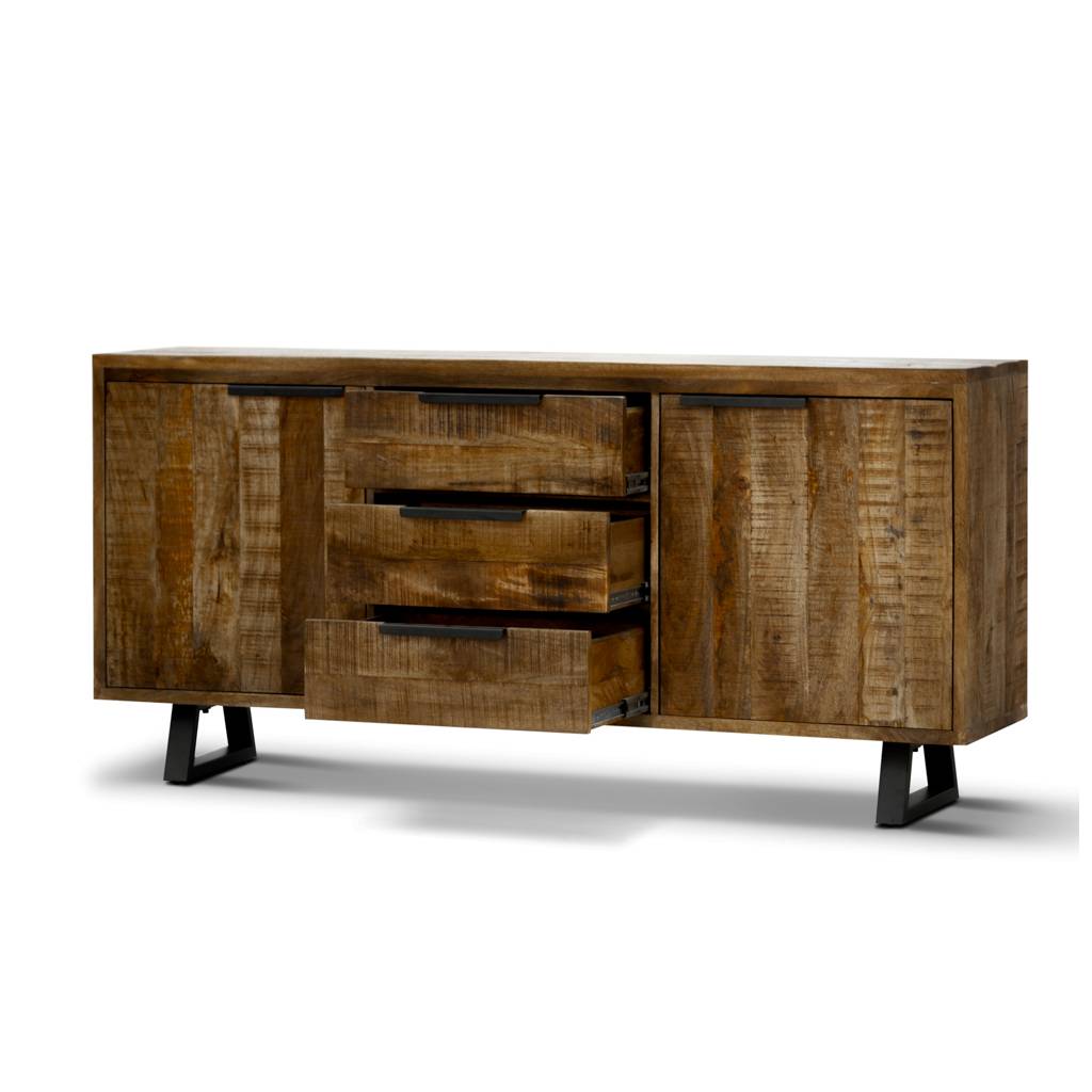 OFFO Unique 2 Door 3 Drawer Sideboard Buffet- Natural