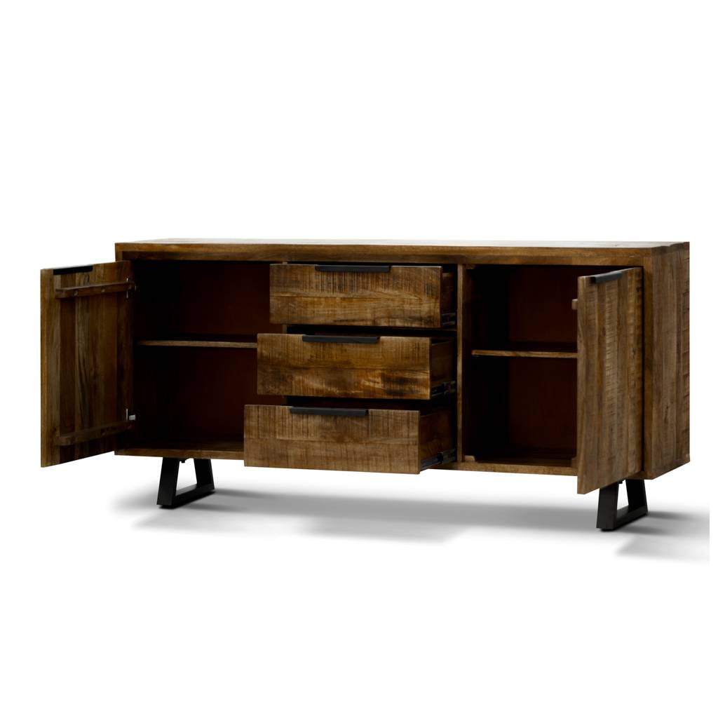 OFFO Unique 2 Door 3 Drawer Sideboard Buffet- Natural