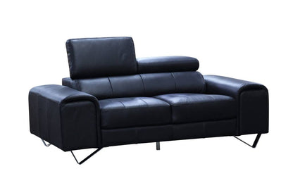 Bellagio 3 Seater Leather Sofa Lounge Black