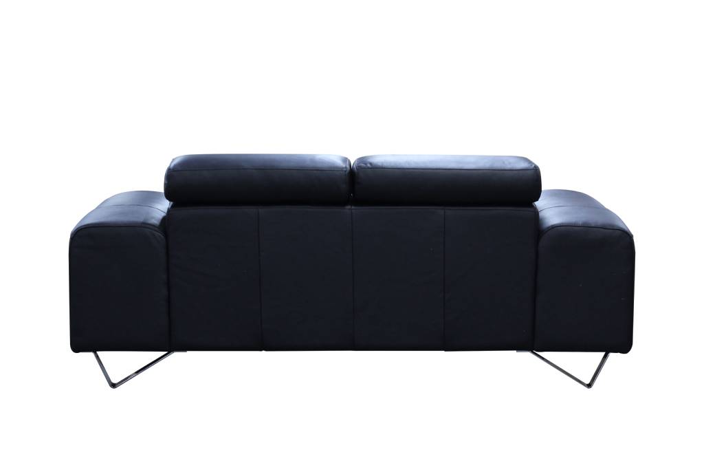 Bellagio 3 Seater Leather Sofa Lounge Black