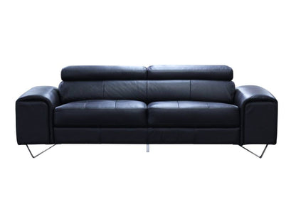 Bellagio 2 Seater Leather Sofa Lounge Black