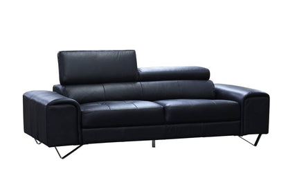 Bellagio 3 Seater Leather Sofa Lounge Black